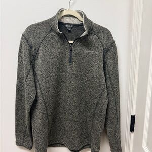 Eddie Bauer Men's Charcoal quarter zip.